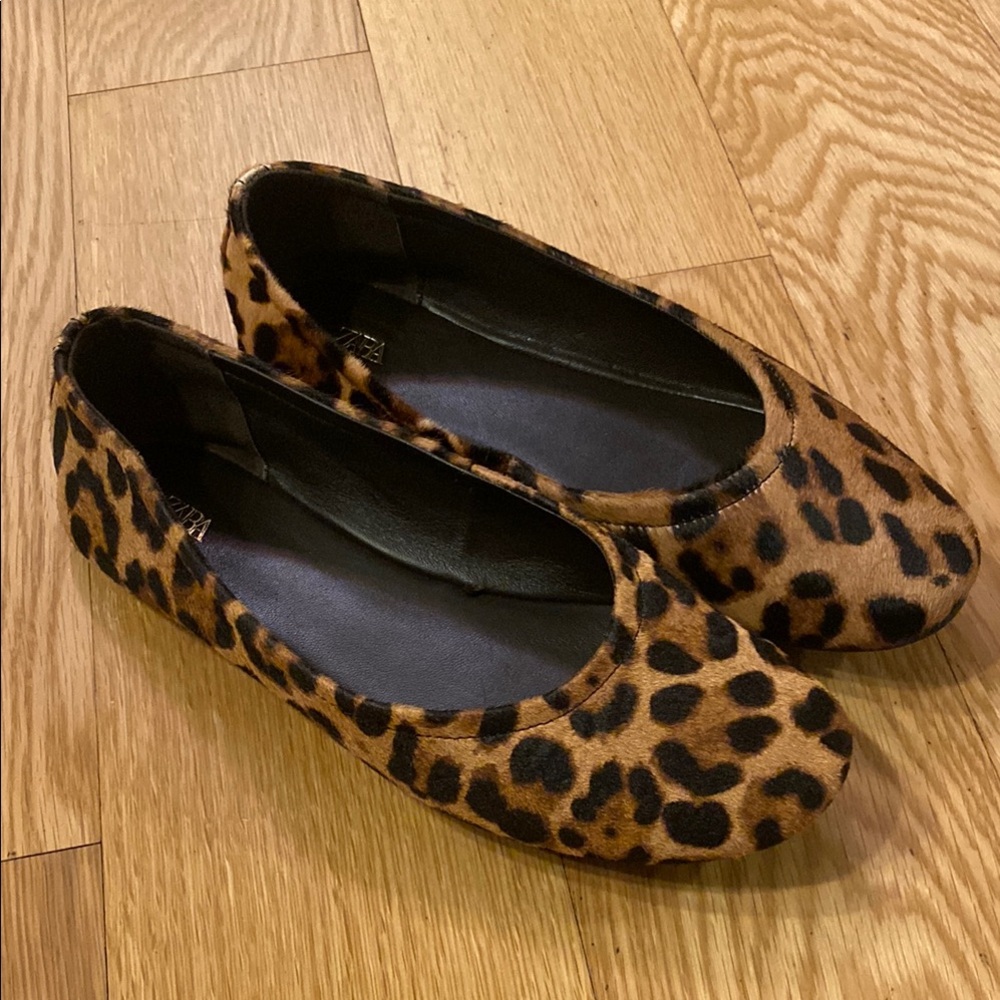 Zara Leopard Print Flats